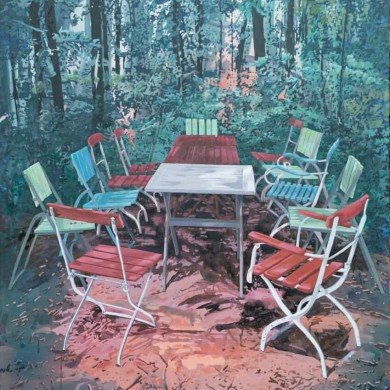 Frühstück im Wald, 120x100, 2020