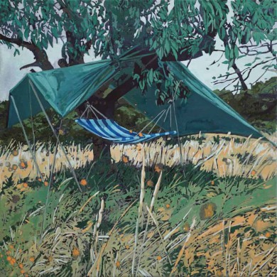 unterm Kirschbaum, 40x40, 2022