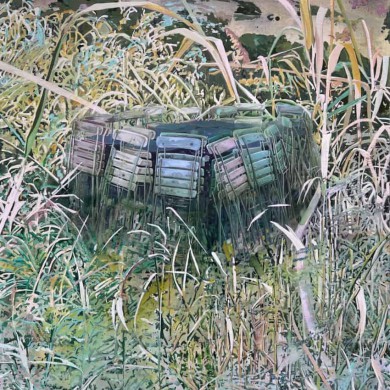 Winterschläfer, 2025, oil on canvas, 120 x 100 cm