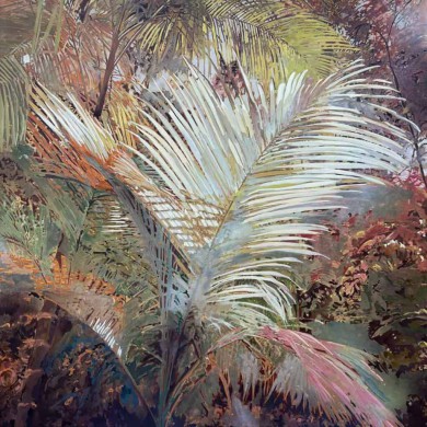 Palmera, 2026, oil on canvas, 100 x 100 cm